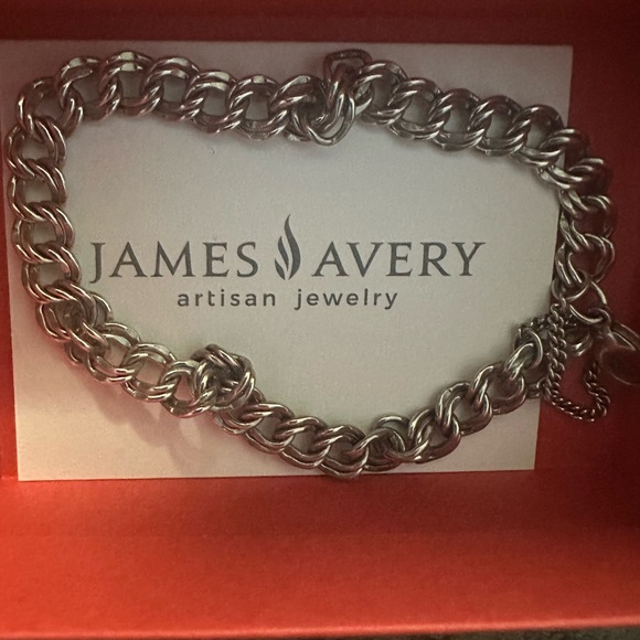James Avery Medium Double Curb Charm Bracelet - Picture 1 of 1